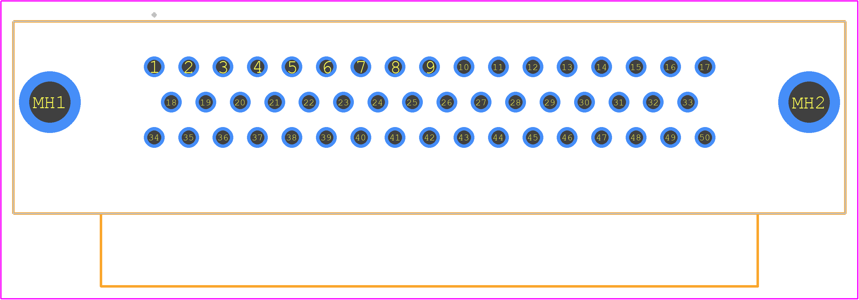 RDDB-50P(05) - Hirose PCB footprint - Other - Other - RDDB-50P