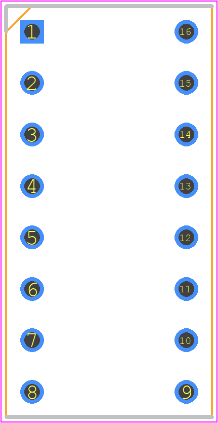 KB2670EW - Kingbright PCB footprint - Dual-In-Line Sockets - Dual-In-Line Sockets - DIP-16