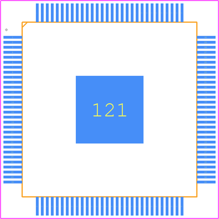 ADSP-21562KSWZ4 - Analog Devices PCB footprint - Quad Flat Packages - Quad Flat Packages - 120-Lead Low Profile Quad Flat Package, Exposed Pad [LQFP] (SW-120-4)