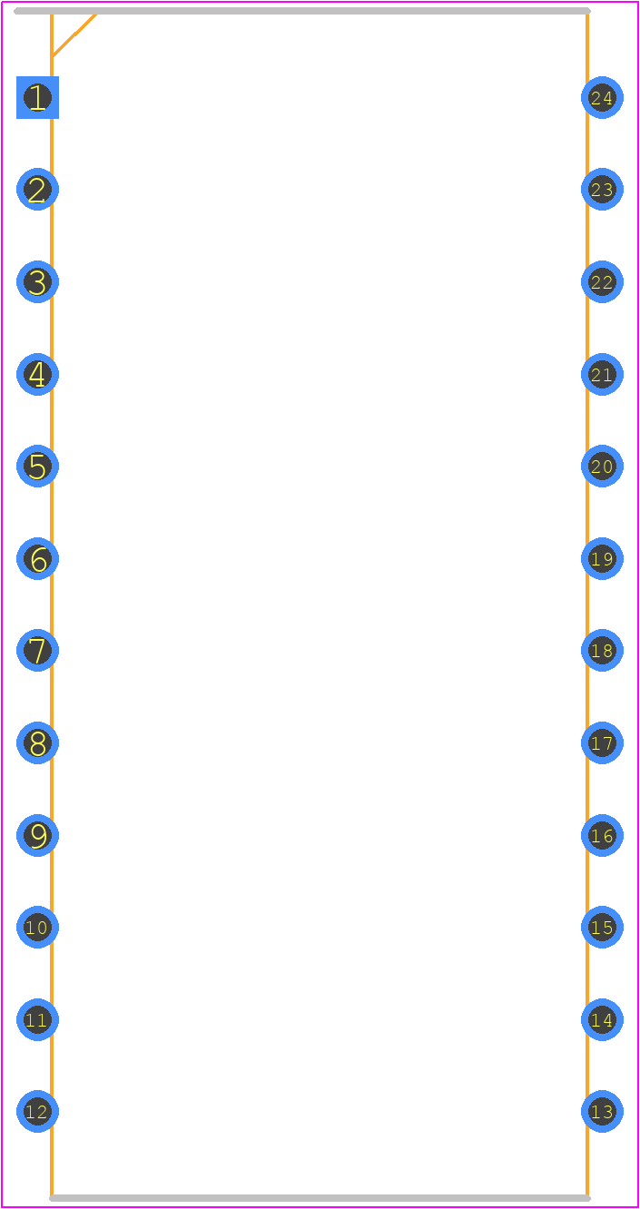 ICM7170AIPG - Renesas Electronics PCB footprint - Dual-In-Line Packages - Dual-In-Line Packages - E24.6