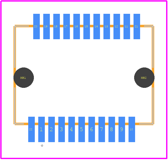UE76-3GA22-3D00T - Amphenol PCB footprint - Other - Other - UE76-3GA22-3D00T-3