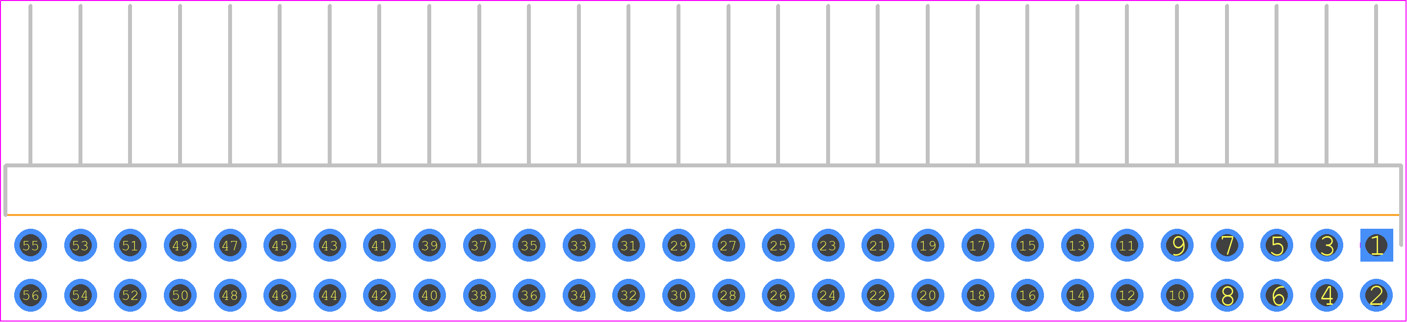 TSW-128-25-L-D-RA - SAMTEC PCB footprint - Header, Unshrouded - Right Angle PTH Pin - Header, Unshrouded - Right Angle PTH Pin - TSW-128-25-L-D-RA