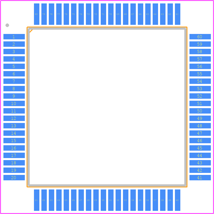 SAF-C164CL-6R25M - Infineon PCB footprint - Quad Flat Packages - Quad Flat Packages - P-MQFP-80-7