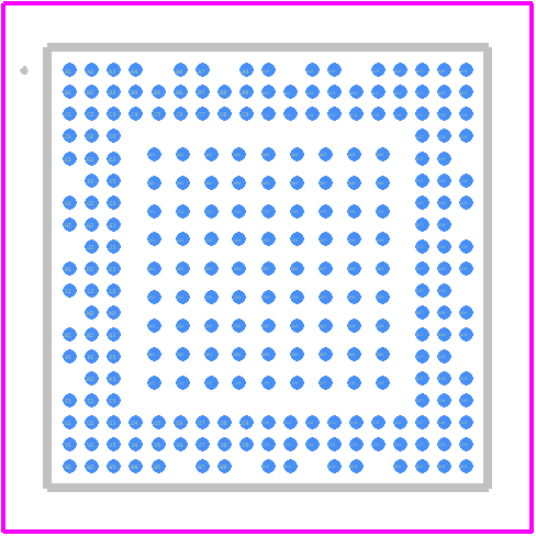 STM32MP157DAD1 - STMicroelectronics PCB footprint - Other - Other - TFBGA is a 257 balls, 10x10 mm, 0.5/0.65 mm pitch