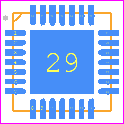 CDCLVD1208RHDT/BKN - Texas Instruments PCB footprint - Quad Flat No-Lead - Quad Flat No-Lead - RHD0028B