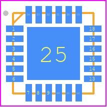MAX7358ETG+T - Analog Devices PCB footprint - Quad Flat No-Lead - Quad Flat No-Lead - T2444+4