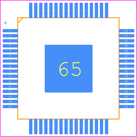 MAX9264GCB/V+T - Analog Devices PCB footprint - Quad Flat Packages - Quad Flat Packages - 64-TQFP_EP-10X10X1.0-1