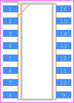 PCA9551D,112 - NXP PCB footprint - Small Outline Packages - Small Outline Packages - SO16(Thickness=1.75mm)