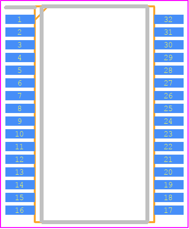 THS10064CDA - Texas Instruments PCB footprint - Small Outline Packages - Small Outline Packages - DA (R-PDSO-G32)-1