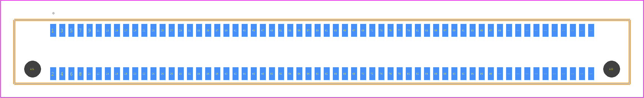 ERM8-060-05.0-L-DV-K-TR - SAMTEC PCB footprint - Other - Other - ERM8-060-YYYY-XXX-DV-K-TR