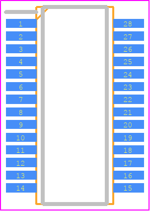 FE1.1S - Terminus Technology PCB footprint - Small Outline Packages - Small Outline Packages - 28-pin SSOP (Body Size: 10x4 mm, Pitch: 0.64mm)