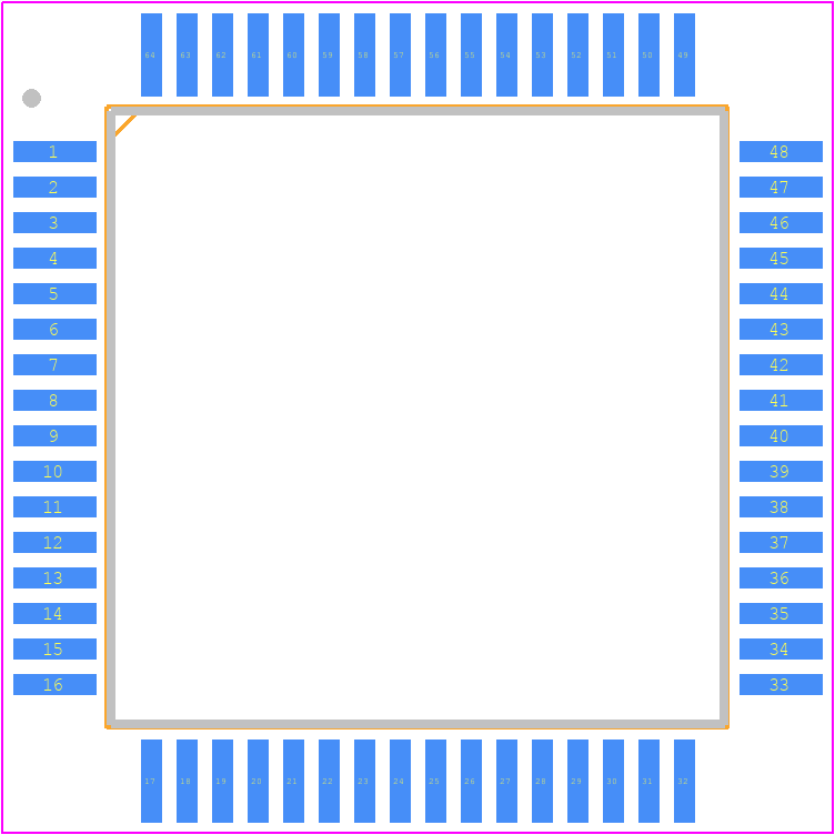 MC9S08AC128CFUE - NXP PCB footprint - Quad Flat Packages - Quad Flat Packages - QFN64