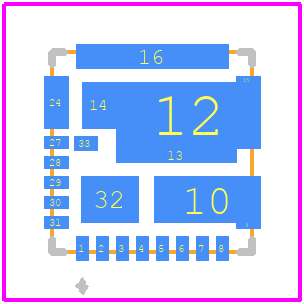NCP302045MNTWG - onsemi PCB footprint - Other - Other - PQFN31 5X5, 0.5P