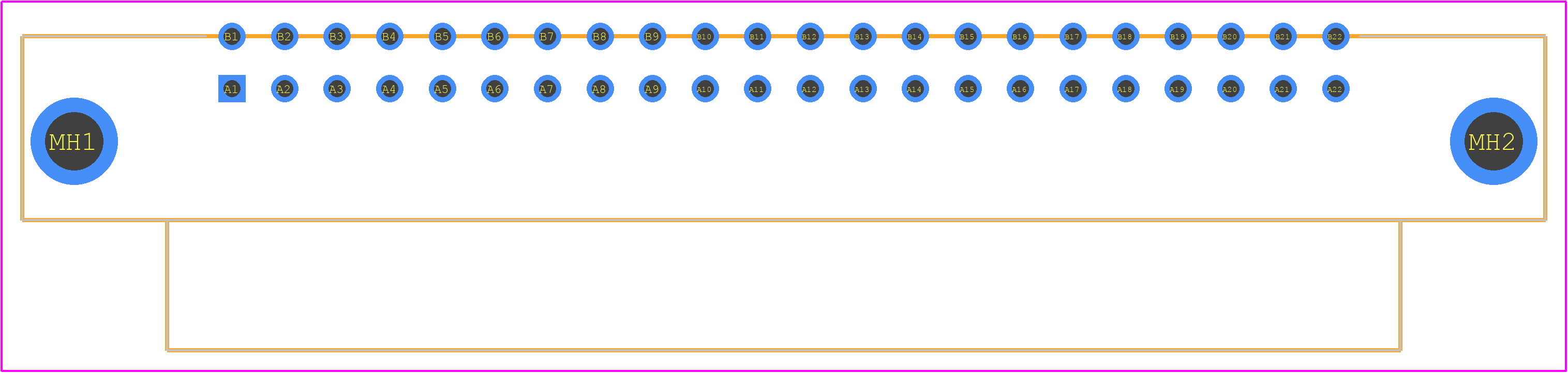 PCN13-44S-2.54DS(71) - Hirose PCB footprint - Other - Other - PCN13-44S-2.54DS(71)-3