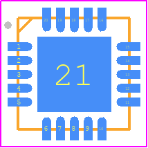 SI4432-V2-FMR - Silicon Labs PCB footprint - Quad Flat No-Lead - Quad Flat No-Lead - 20-Pin QFN
