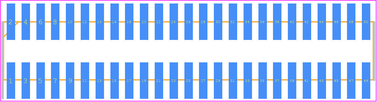 FTR-125-53-G-D-LC - SAMTEC PCB footprint - Header, Unshrouded - Straight SMD Pin - Header, Unshrouded - Straight SMD Pin - FTR-125-53-G-D-LC