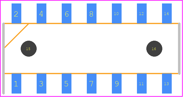 TW-07-09-L-D-190-SM-A - SAMTEC PCB footprint - Header, Unshrouded - Straight SMD Pin - Header, Unshrouded - Straight SMD Pin - TW-07-09-L-D-190-SM-A