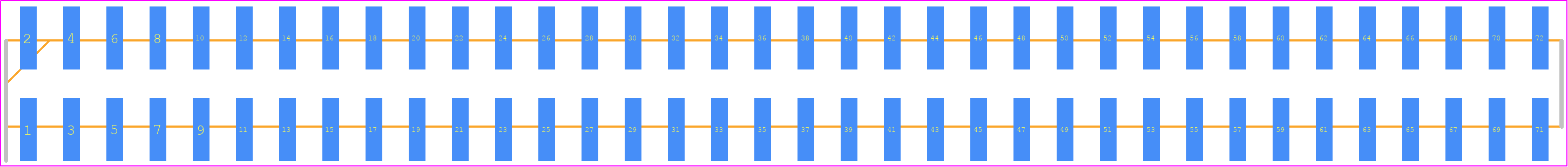 TW-36-07-G-D-580-SM - SAMTEC PCB footprint - Header, Unshrouded - Straight SMD Pin - Header, Unshrouded - Straight SMD Pin - TW-36-07-G-D-580-SM