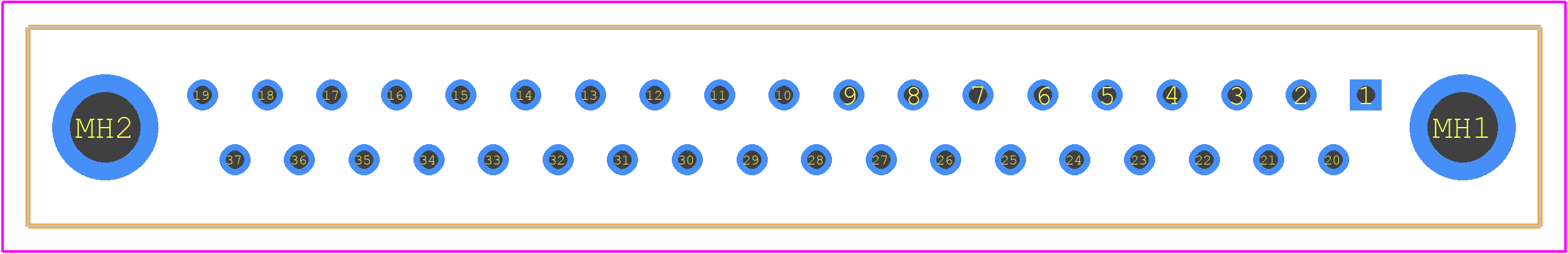 MDM-37SBSP-A174 - ITT CANNON PCB footprint - Other - Other - MDM-37SBSP-A174-1