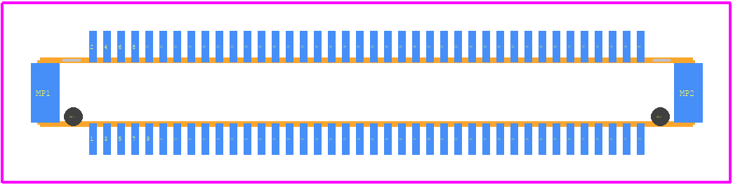 DF16(2.0)-80DP-0.5V(86) - Hirose PCB footprint - Other - Other - DF16(2.0)-80DP-0.5V(86)-2