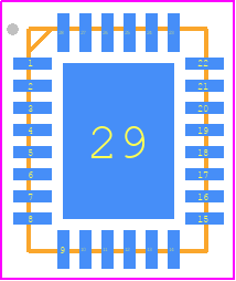 Le87402MQC - Microsemi Corporation PCB footprint - Quad Flat No-Lead - Quad Flat No-Lead - 28-pin QFN