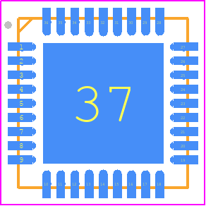 ISL97650BIRTZ-TK - Renesas Electronics PCB footprint - Quad Flat No-Lead - Quad Flat No-Lead - L36.6x6