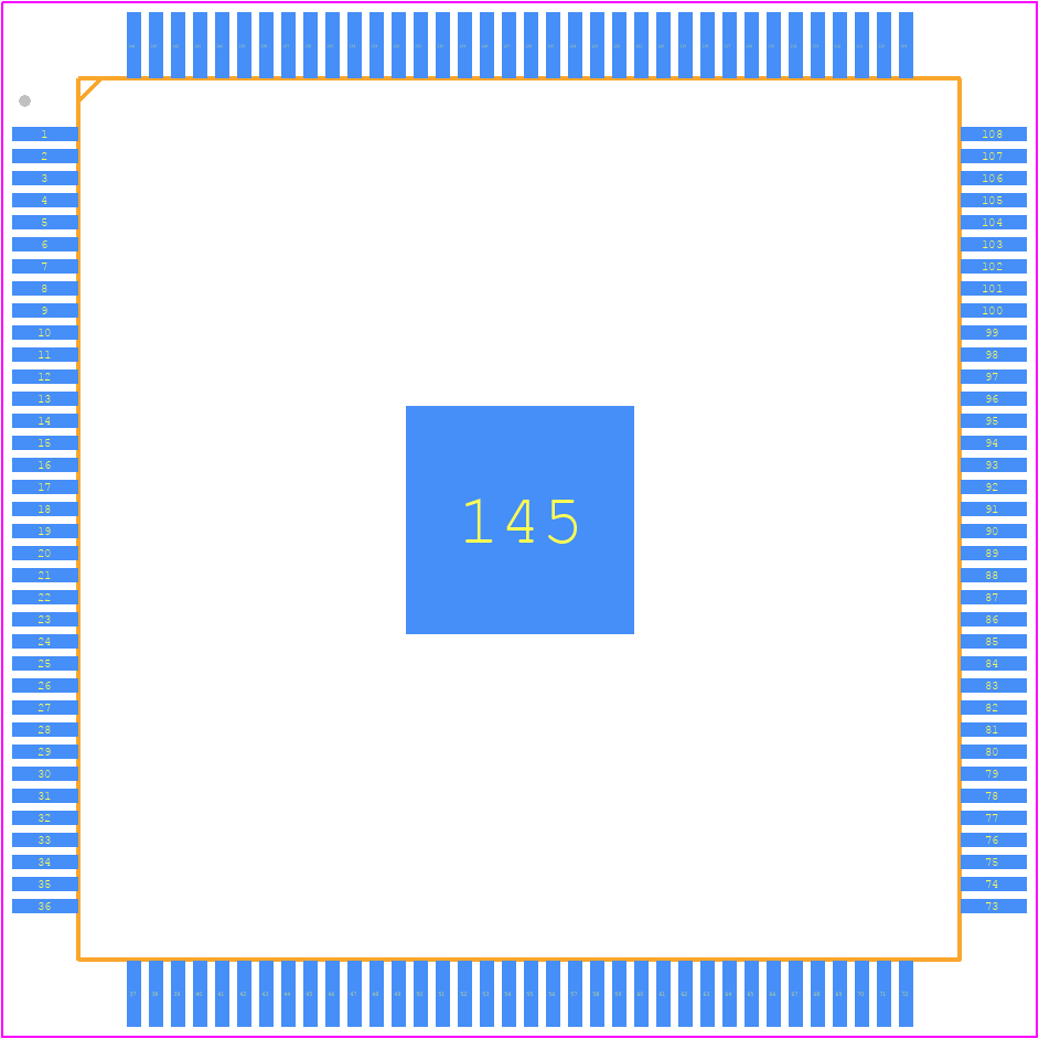 10M08SCE144A7G - Intel PCB footprint - Quad Flat Packages - Quad Flat Packages - 144-Pin Plastic Enhanced Quad Flat Pack (EQFP) - Wire Bond - A:1.65 -