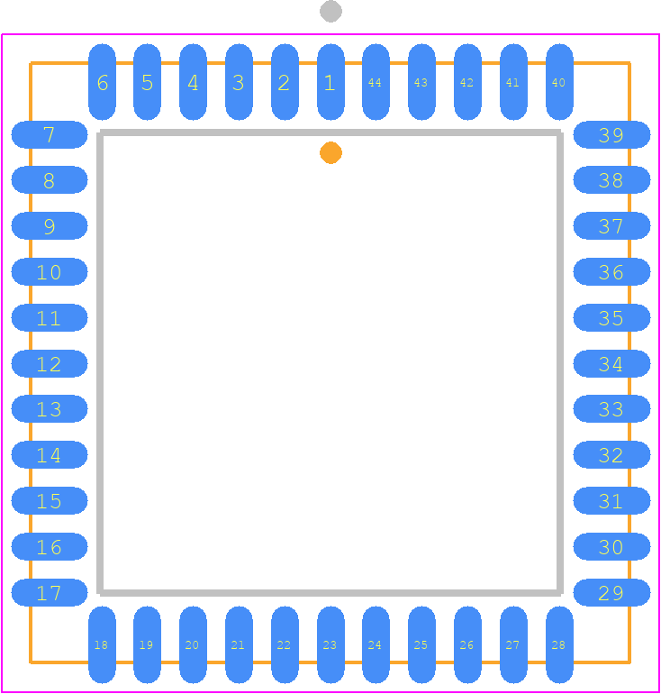 CY7C371I-110JC - Infineon PCB footprint - Plastic Leaded Chip Carrier - Plastic Leaded Chip Carrier - 44-Lead Plastic Leaded Chip Carrier J67