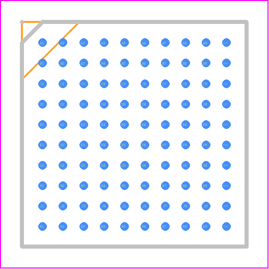 CYP15G0101DXB-BBI - Infineon PCB footprint - BGA - BGA - Ball Grid Array (11 x 11 x 1.4 mm) BB100