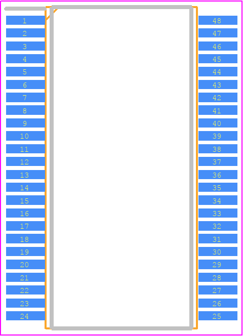 SN74LVTH162240DLR - Texas Instruments PCB footprint - Small Outline Packages - Small Outline Packages - DL (R-PDSO-G48)