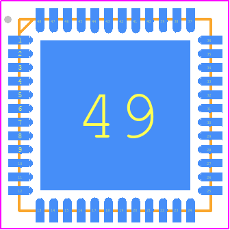 HV738K6-G M933 - Microchip PCB footprint - Quad Flat No-Lead - Quad Flat No-Lead - 7.00x7.00mm body, 1.00mm height (max), 0.50mm pitch