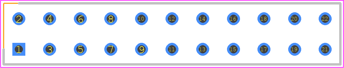 823-22-022-10-004101 - Mill-Max PCB footprint - Header, Vertical - Header, Vertical - 823-22-022-10-004101