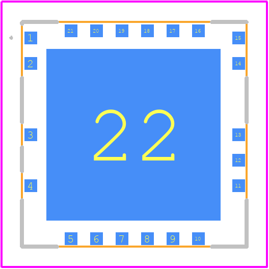 RFAM3620SR - Qorvo PCB footprint - Other - Other - 21 pin, 11.0 mm x 11.0 mm x 1.375 mm package