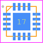 TGF3020-SM - Qorvo PCB footprint - Quad Flat No-Lead - Quad Flat No-Lead - 3 x 3mm QFN ....