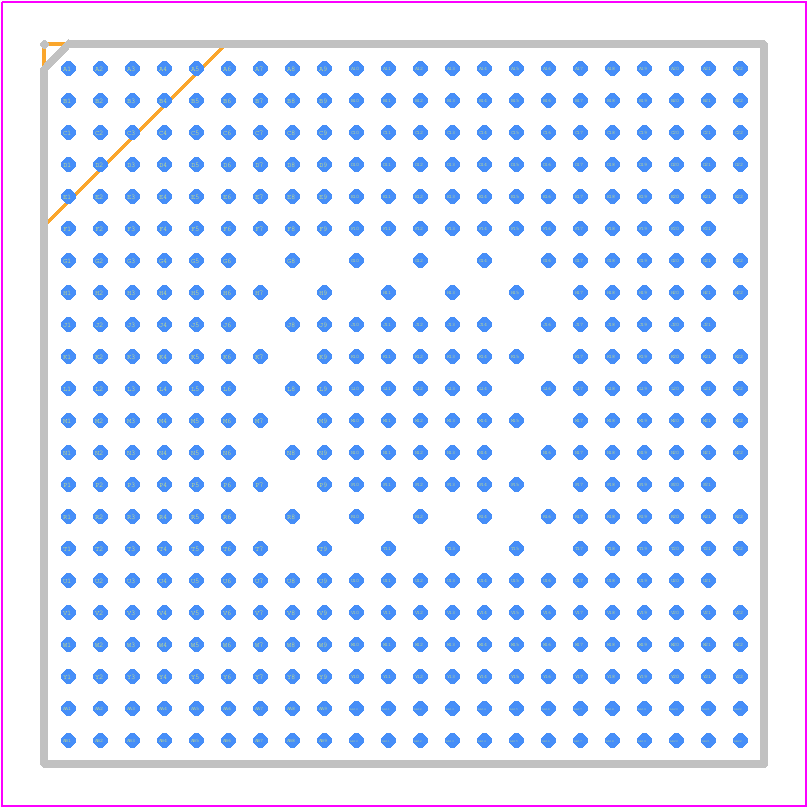 STM32MP157FAA1 - STMicroelectronics PCB footprint - BGA - BGA - LFBGA - 448 balls, 18x18 mm, 0.8 mm pitch, low profile fine pitch ball grid array mechanical data