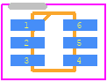 HN1C01FE-GR,LF - Toshiba PCB footprint - SOT23 (6-Pin) - SOT23 (6-Pin) - HN1C01FE-GR,LF