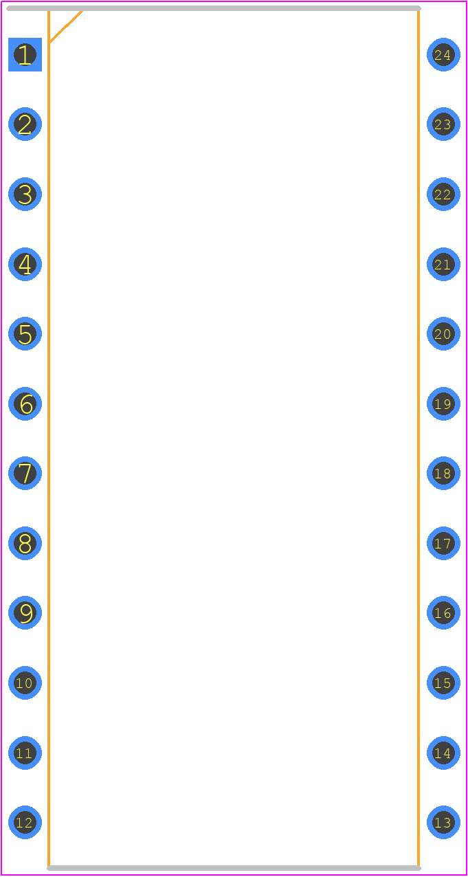 LH5116-10 - Sharp Microelectronics PCB footprint - Dual-In-Line Packages - Dual-In-Line Packages - 24DIP (DIP024-P-0600)