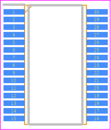 TPS2226ADBR - Texas Instruments PCB footprint - Small Outline Packages - Small Outline Packages - DB (R-PDSO-30)