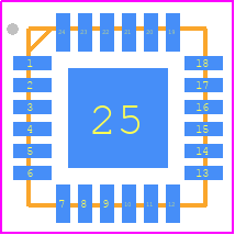 MAX15162AATG+ - Analog Devices PCB footprint - Quad Flat No-Lead - Quad Flat No-Lead - T2444+2C-1