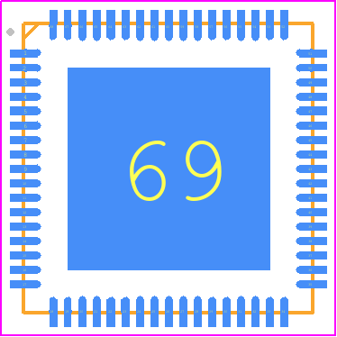 FT930Q-R - Bridgetek Pte Ltd. PCB footprint - Quad Flat No-Lead - Quad Flat No-Lead - QFN-68