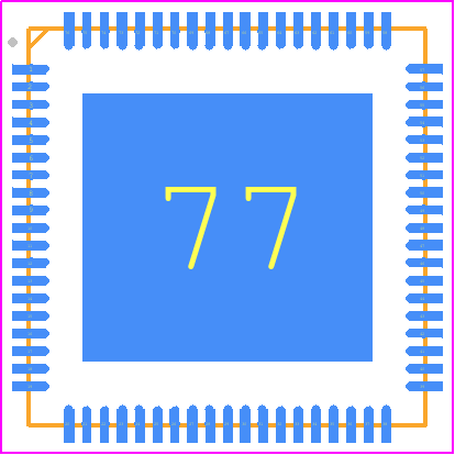 FT602Q-B-T - FTDI Chip PCB footprint - Quad Flat No-Lead - Quad Flat No-Lead - QFN_76