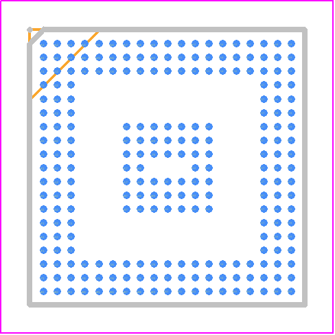 XC7A50T-2CPG236C - AMD PCB footprint - BGA - BGA - CP236 and CPG236 (Artix-7 FPGAs) Wire-Bond Chip-Scale BGA (0.5 mm Pitch)