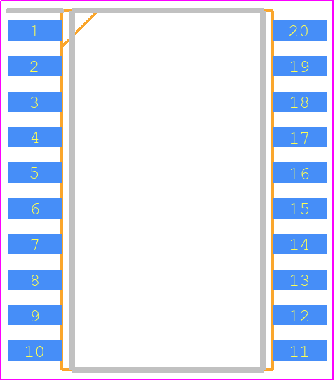 ATTINY26-16SI - Microchip PCB footprint - Small Outline Packages - Small Outline Packages - 20-Pin SOP