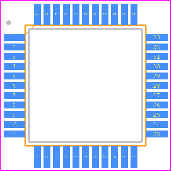 PC16550DVEF - Texas Instruments PCB footprint - Quad Flat Packages - Quad Flat Packages - 44-Lead Package (TQEF)