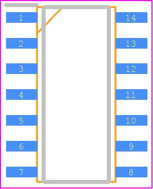 DS1489M - Texas Instruments PCB footprint - Small Outline Packages - Small Outline Packages - M14A