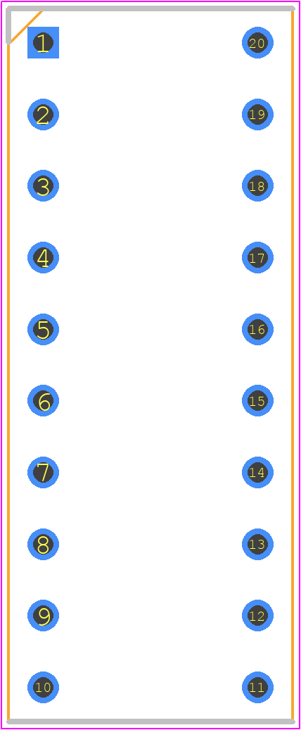 116-87-320-41-003101 - Preci-Dip PCB footprint - Dual-In-Line Sockets - Dual-In-Line Sockets - 116-87-320-41-003101