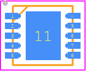 MCP73213-A6W/MF - Microchip PCB footprint - Small Outline No-lead - Small Outline No-lead - (MF)10-Lead(DFN)