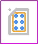 FPF1039UCX - onsemi PCB footprint - BGA - BGA - 6-Ball, 1.0 x 1.5 mm, Wafer-Level Chip-Scale Package (WLCSP)