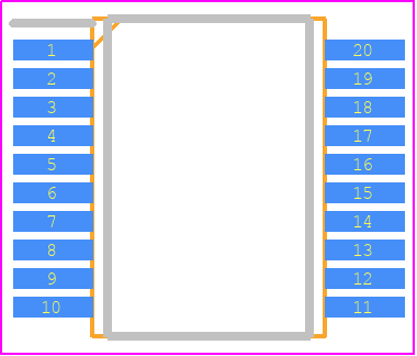 SN74ACT564DBRE4 - Texas Instruments PCB footprint - Small Outline Packages - Small Outline Packages - DB (R-PDSO-G20)