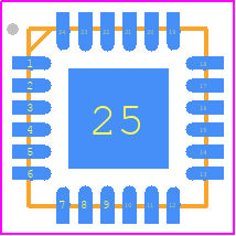 PCA9555AHF - NXP PCB footprint - Quad Flat No-Lead - Quad Flat No-Lead - HWQFN24: plastic thermal enhanced very very thin quad flat package; no leads; 24 terminals; body 4 x 4 x